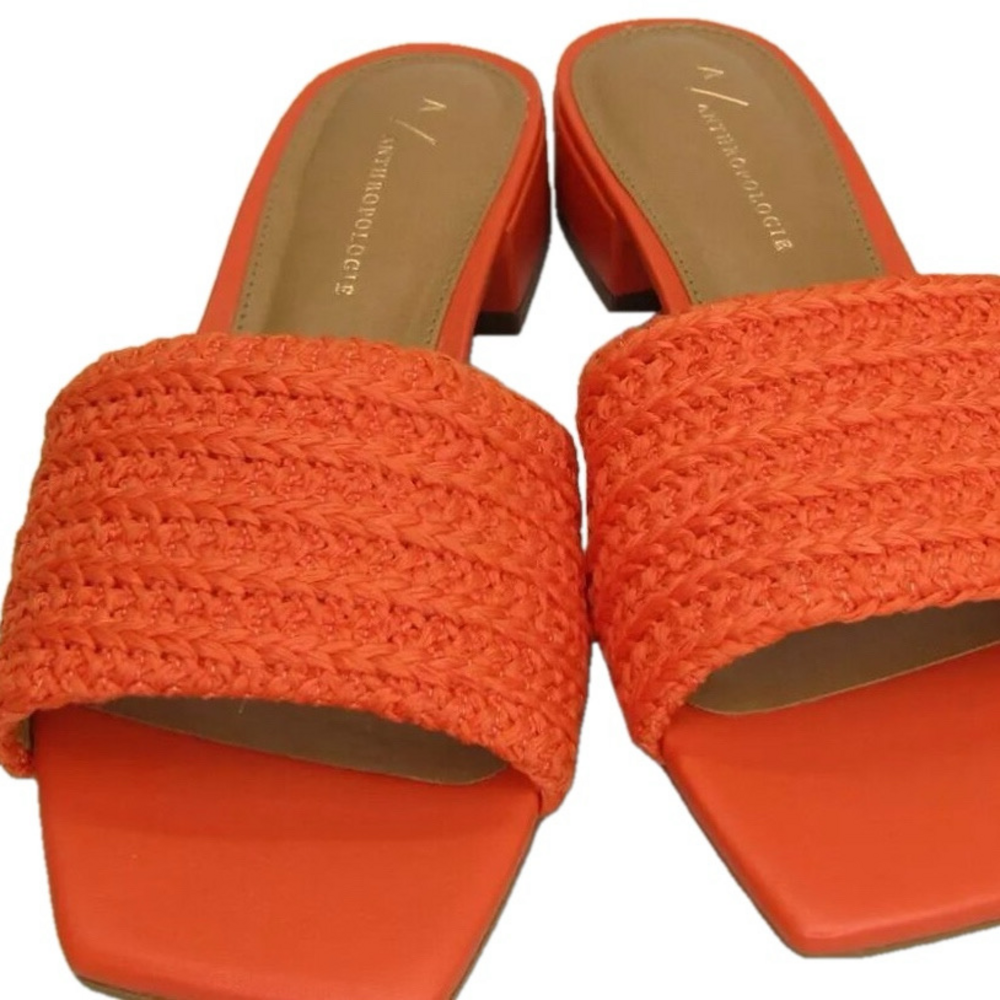 NEW ANTHROPOLGIE Womens Coralie Mule Slide Cushion Square Toe  Heel Size 5.5